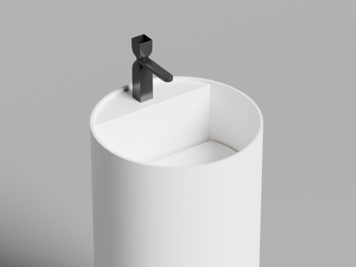 Раковина из искусственного камня Salini ARMONIA 130422M 45х45 напольная цвет белый без отверстий под смеситель - фото 4